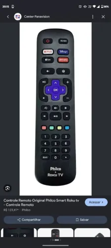 Controle original Philco Roku tv