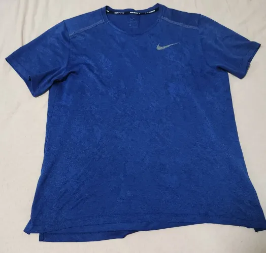 Camiseta Nike Running Azul Mesclada Masculina Usada para Treino e Corrida