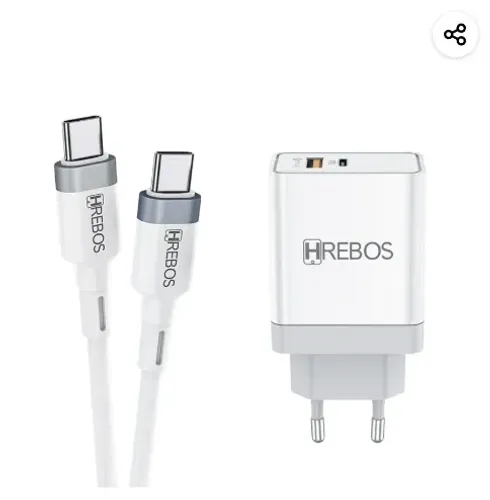 Carregador HREBOS Turbo 20W Tipo c Para Tipo C