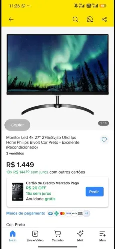 Tela de monitor