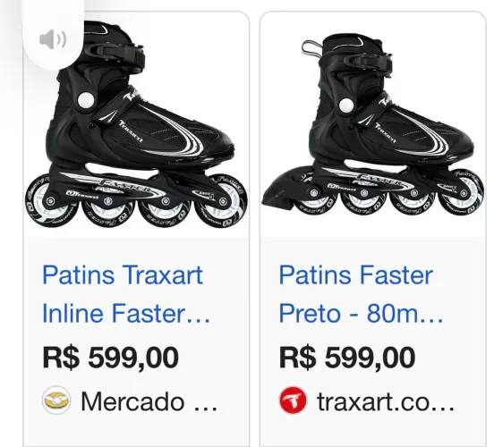Vendo patins sem uso