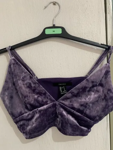 CROPPED VELUDO ROXO FOREVER 21- P
