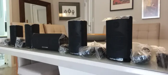 Caixas Para Home Theater Harman Kardon Modelo Sat Ts 15 Preto 127/220v  novas 