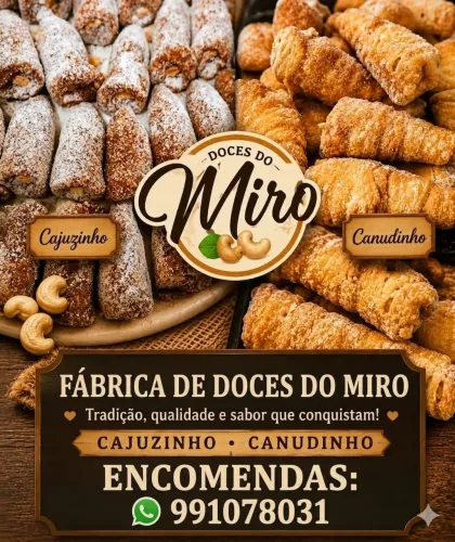 Canudinho e cajuzinhos caseiros