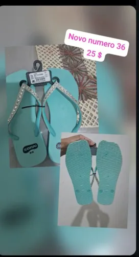 Chinelo novo com strass 36