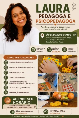 Aula particular, psicopedagogia e reforço escolar
