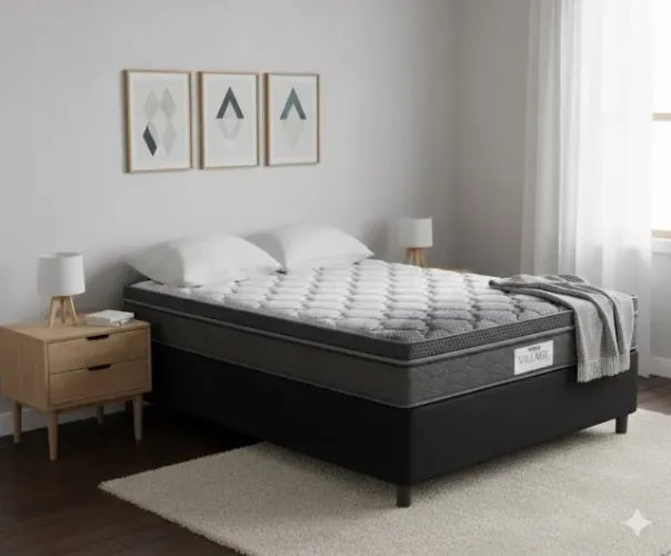 Cama tamanho casal base e colchão D28