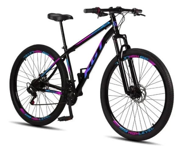 Bicicleta Aro 29 Aço Carbono Freios a Disco Suspensão 21 Vel