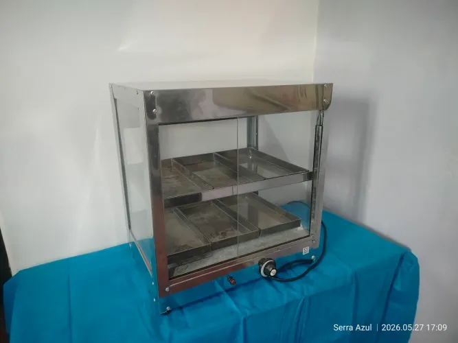 Estufa Vertical Vitrine Quente de Salgados 6 Bandejas