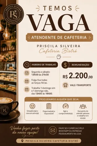 Vaga atendente 