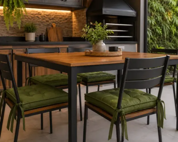 Kit 4 Almofadas Futon para Cadeiras - Conforto e Elegância para seu Ambiente