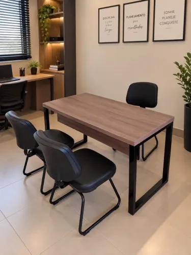 Mesa de escritório com cadeiras, conjunto de alto padrão. Preço top somente 1.249. 