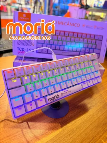 Teclado Mecânico Profissional Gamer TCD-196 RGB Rainbow USB