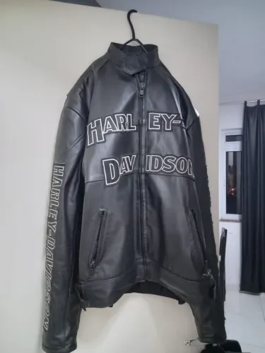 Jaqueta Harley-Davidson Original em Couro Preto - Excelente Estado