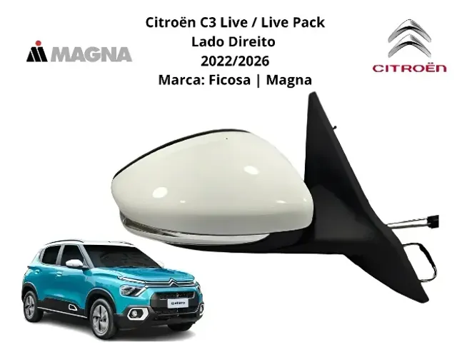 Retrovisor Citroen C3 2022 2023 2024 Manual Lado Direito