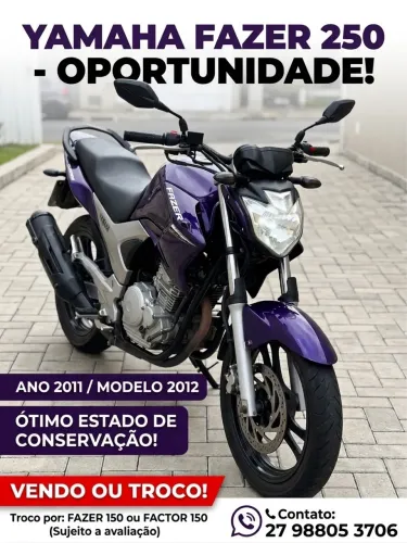 VENDO-YAMAHA FAZER 250 - OPORTUNIDADE!