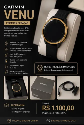Garmin Venu Usado pouquíssimas vezes 