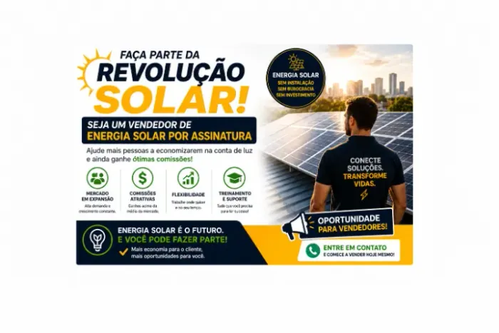 Representante Comercial e Vendedor Externo (Energia Solar por Assinatura)