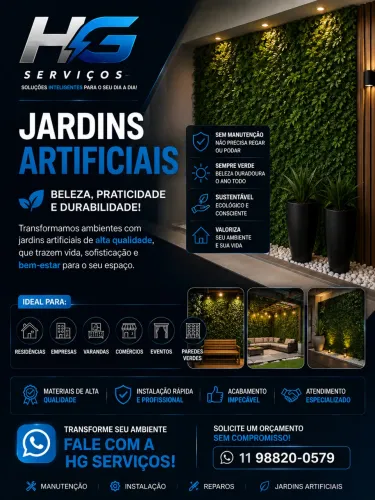 Instalaçao e manutenção dê jardins artificial
