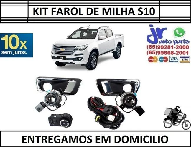 Kit Farol de Milha S10 12 13 14 15 16 Auxiliar Neblina