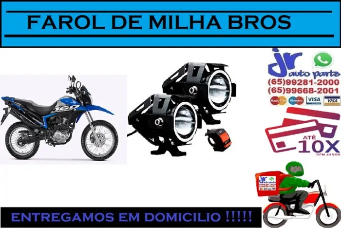 Par Farol Auxiliar Milha Honda Bros 160 Angel Eyes U7