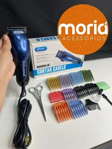 Maquina De Cortar Cabelo Profissional Com 15 Acessórios <br>