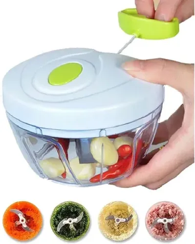 Processador triturador de alimentos manual 3 lâminas Inox 500 ml