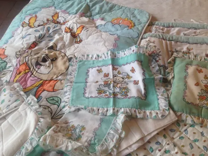 Enxoval completo para quarto de bebe URSO verde
