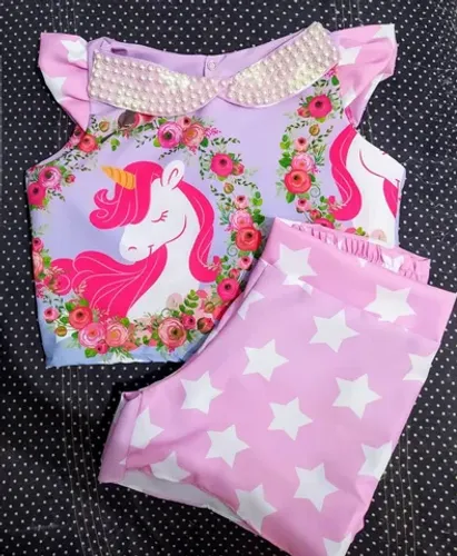 Conjunto infantil feminino temático Unicórnio