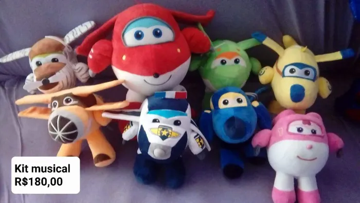 Kit Musical de Pelúcia Super Wings - 6 Personagens