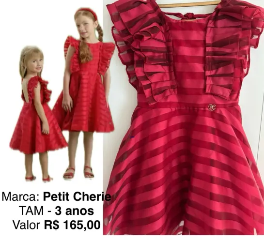 Vestido Petit Cherie Vermelho - 3 Anos