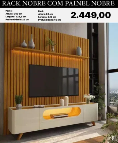 Rack e Painel Nobre para TV - FRETE GRÁTIS 