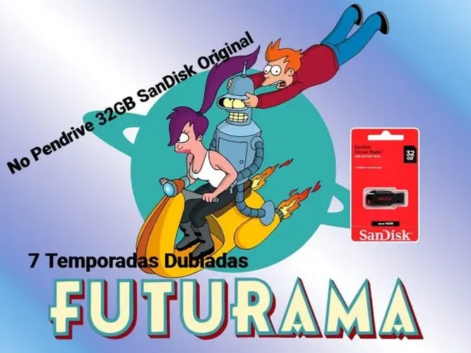 Pen Drive Futurama 1 até 10 Temporada Dublada