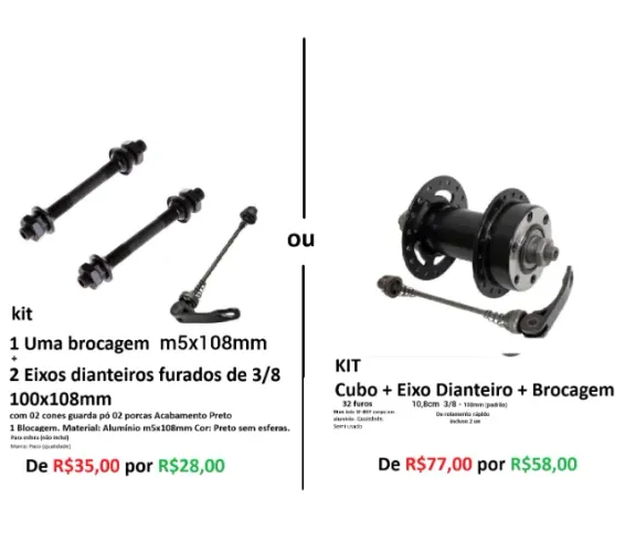 Eixo Dianteiro de Bike de 145mm aro 26 ou 29 OU Cubo+eixo+brocagem - 02911060