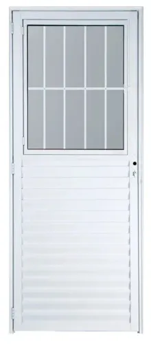 Porta social 2,10x80 no alumínio branco