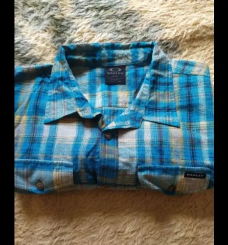 Camisa Oakley Xadrez Azul - Tamanho G