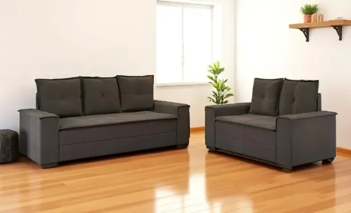 Promoção Sofá 2 e 3 lugares Barcelona Marrom (em estoque)