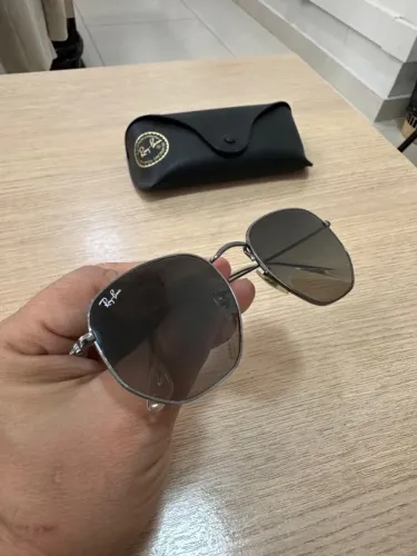 Óculos de Sol Ray-Ban Unissex Prata - Original, Pouco Uso