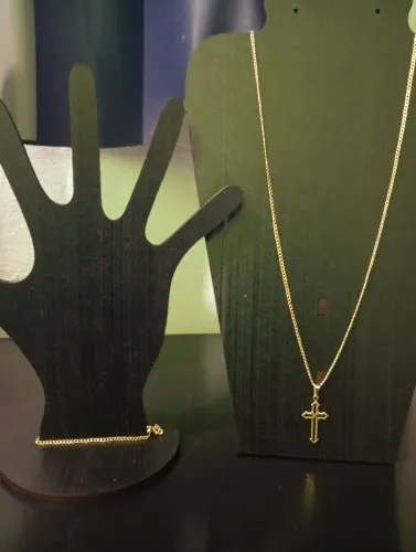 Conjunto corrente+pingente+pulseira