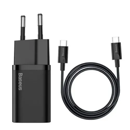 Kit Carregador de Parede Tipo C Baseus GaN5 PRETO 25W