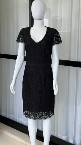 Vestido Gregory Preto Rendado
