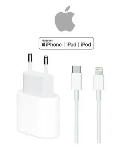 Carregador iPhone X Xs Xr 11 SE X 12 Caixinha Usb-C Fonte 20w + Cabo Usb-C 1 Metro