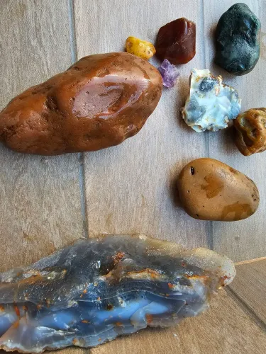 Lote Exclusivo de Pedras Naturais Brutas - 8 Peças Variadas