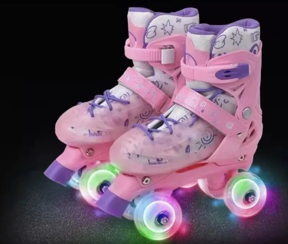 OFERTA PATINS QUAD COM RODAS DE SILICONE E LED