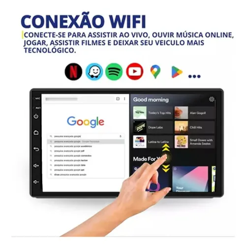 Central Multimídia Android com Tela de 9 Polegadas