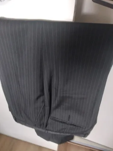 Calça Social Listrada Preta