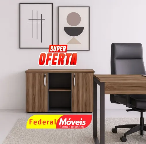 Armário Baixo para Escritório 0,75x1,32x0,42 - Qualidade, espaço e 2 portas!