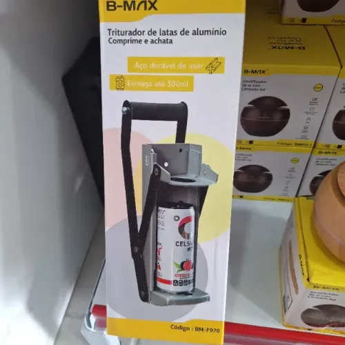 Amassador de Latinha até 500ml de Ferro com Abridor