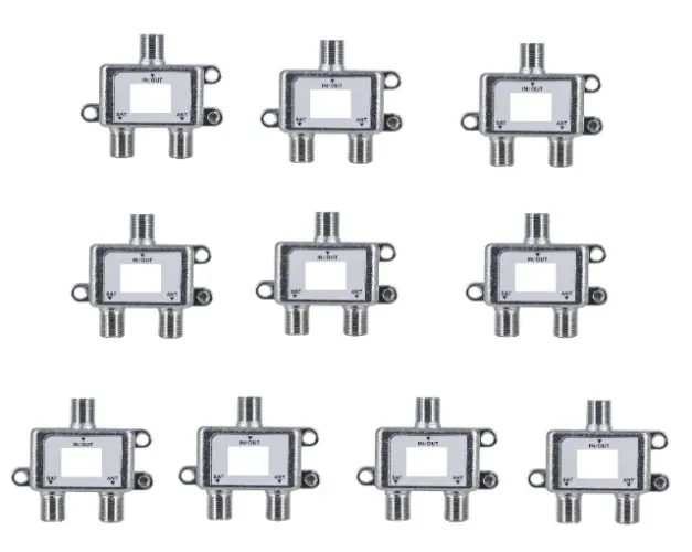 10 Unidades de Adaptador Splitter Divisor De Cabo Coaxial 1x2 Antena E Tv Cabo