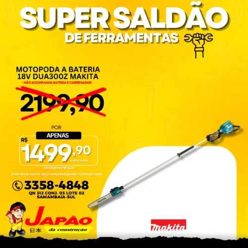 Motopoda a Bateria 18V DUA300Z Makita sem Bateria e sem Carregador